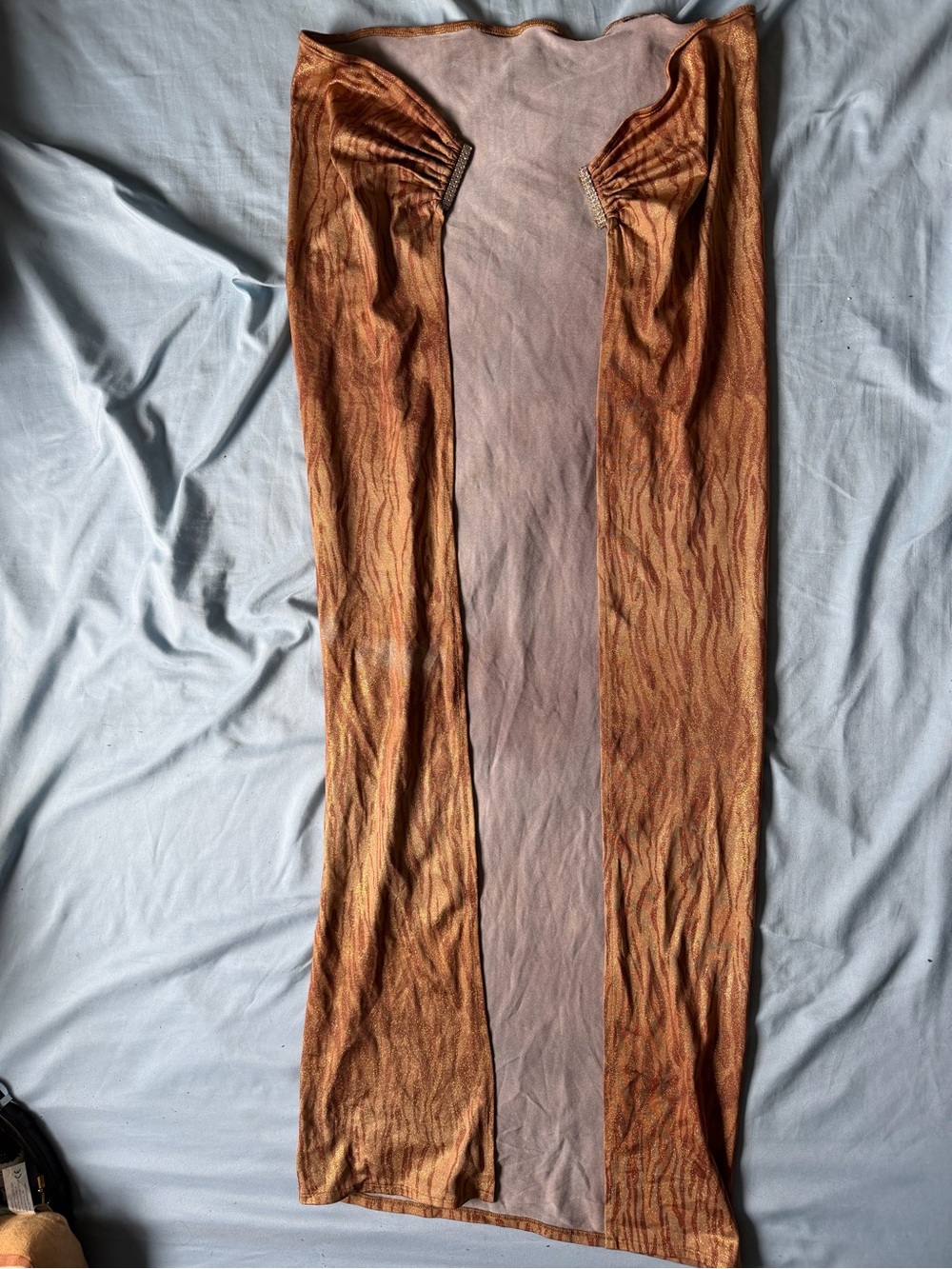 Gold tiger stripped cover up